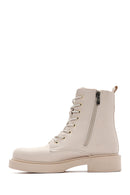 Women's Cream Zippered Boots | Derimod