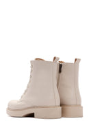 Women's Cream Zippered Boots | Derimod