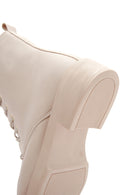 Women's Cream Zippered Boots | Derimod