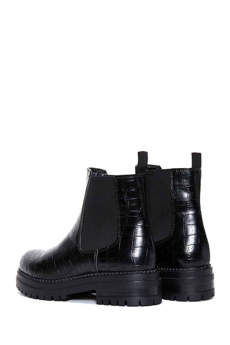 Women's Black Crocodile Chelsea Boots
