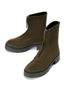 Women's Khaki Zipper Boots | Derimod