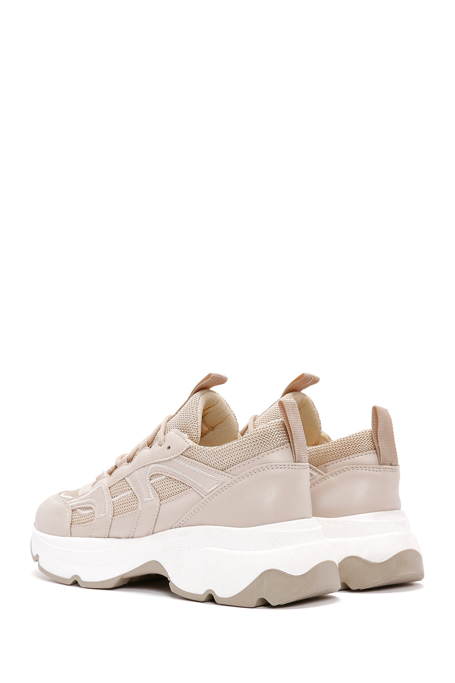 Kadın Bej Kalın Tabanlı Sneaker