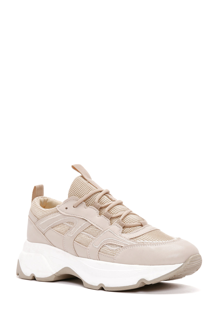 Kadın Bej Kalın Tabanlı Sneaker