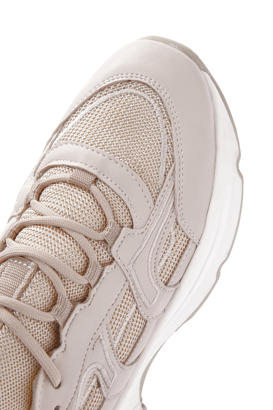 Kadın Bej Kalın Tabanlı Sneaker