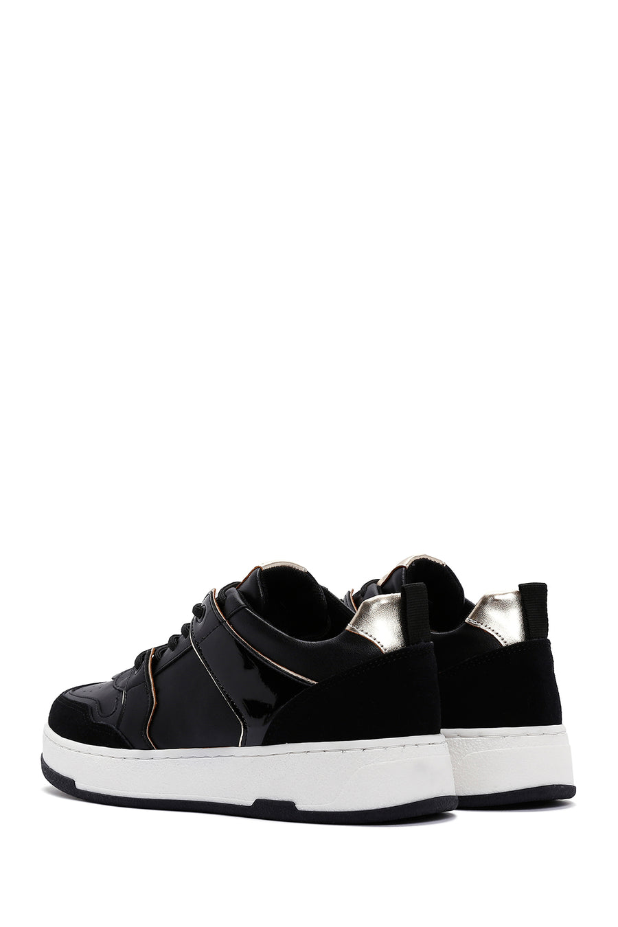 Kadın Siyah Süet Detaylı Sneaker