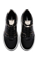 Women's Black Suede Detailed Sneaker | Derimod