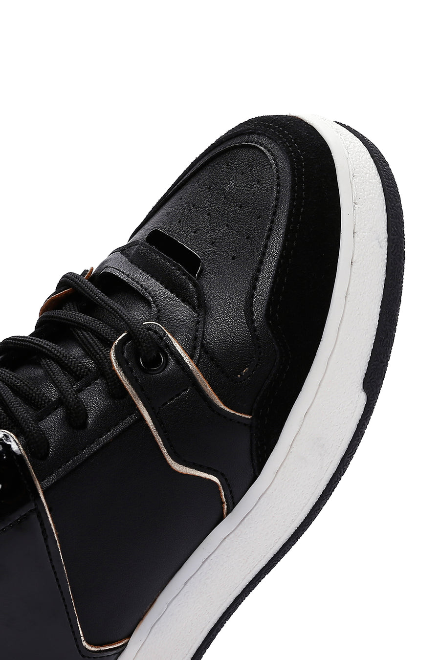 Kadın Siyah Süet Detaylı Sneaker