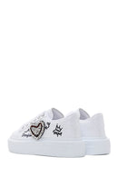Women's White Stone Sneaker | Derimod