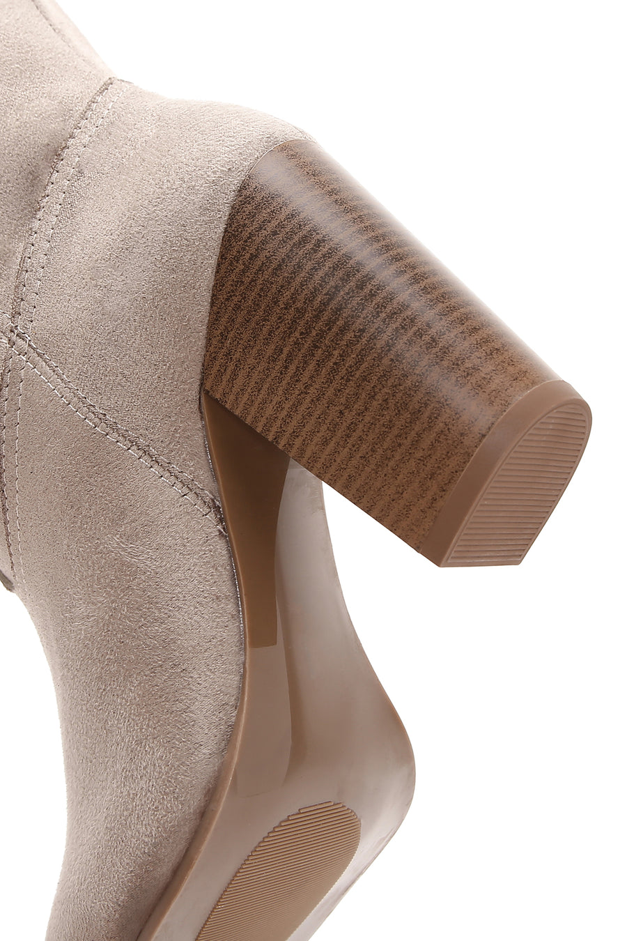 Women's Beige Suede Heeled Cowboy Boots