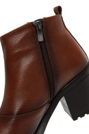 Kadın Taba Fermuarlı Topuklu Klasik Bot | Derimod