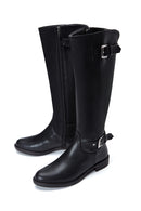 Women's Black Zippered Buckle Boots | Derimod
