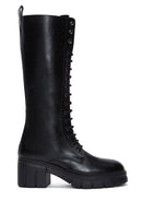 Women's Black Zippered Heeled Boots | Derimod