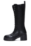 Women's Black Zippered Heeled Boots | Derimod