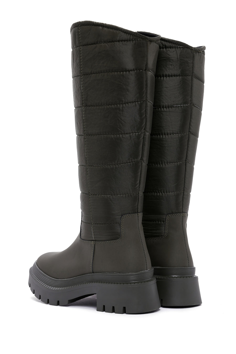Women's Khaki Thick Soled Casual Boots