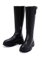Women's Black Thick Soled Zippered Boots | Derimod