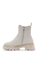 Women's Beige Thick Soled Chelsea Boots | Derimod