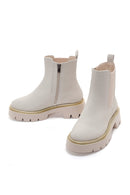 Women's Beige Thick Soled Chelsea Boots | Derimod