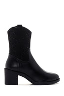 Women's Black Heeled Cowboy Boots | Derimod