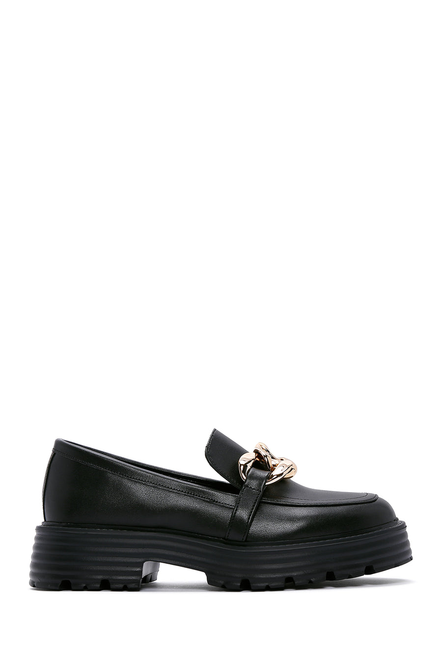 Women's Black Buckle Masculine Loafer 23WFE402518 | Derimod