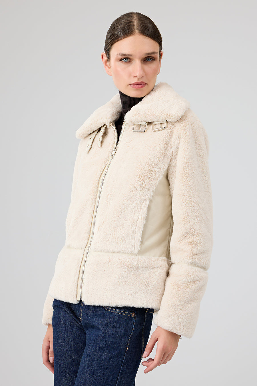 Sevilla Women's Beige Teddy Coat