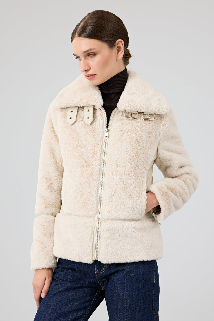 Sevilla Women's Beige Teddy Coat