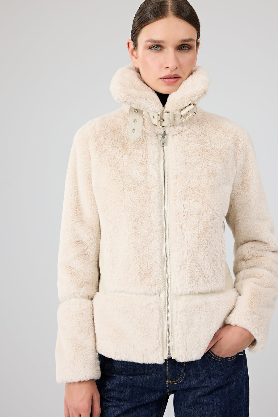 Sevilla Women's Beige Teddy Coat