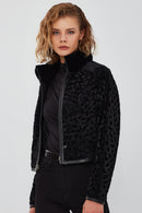 Ida Kadın Siyah Çift Taraflı Kürklü Kısa Deri Ceket | Derimod
