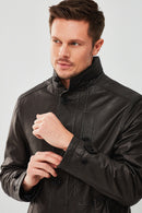 Ederson Erkek Siyah Uzun Deri Trençkot | Derimod