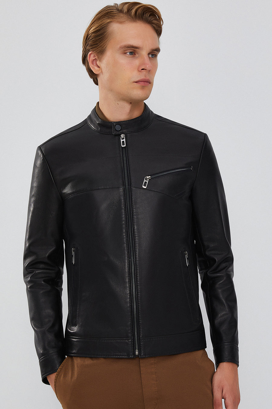 Casemiro Men's Black Leather Jacket