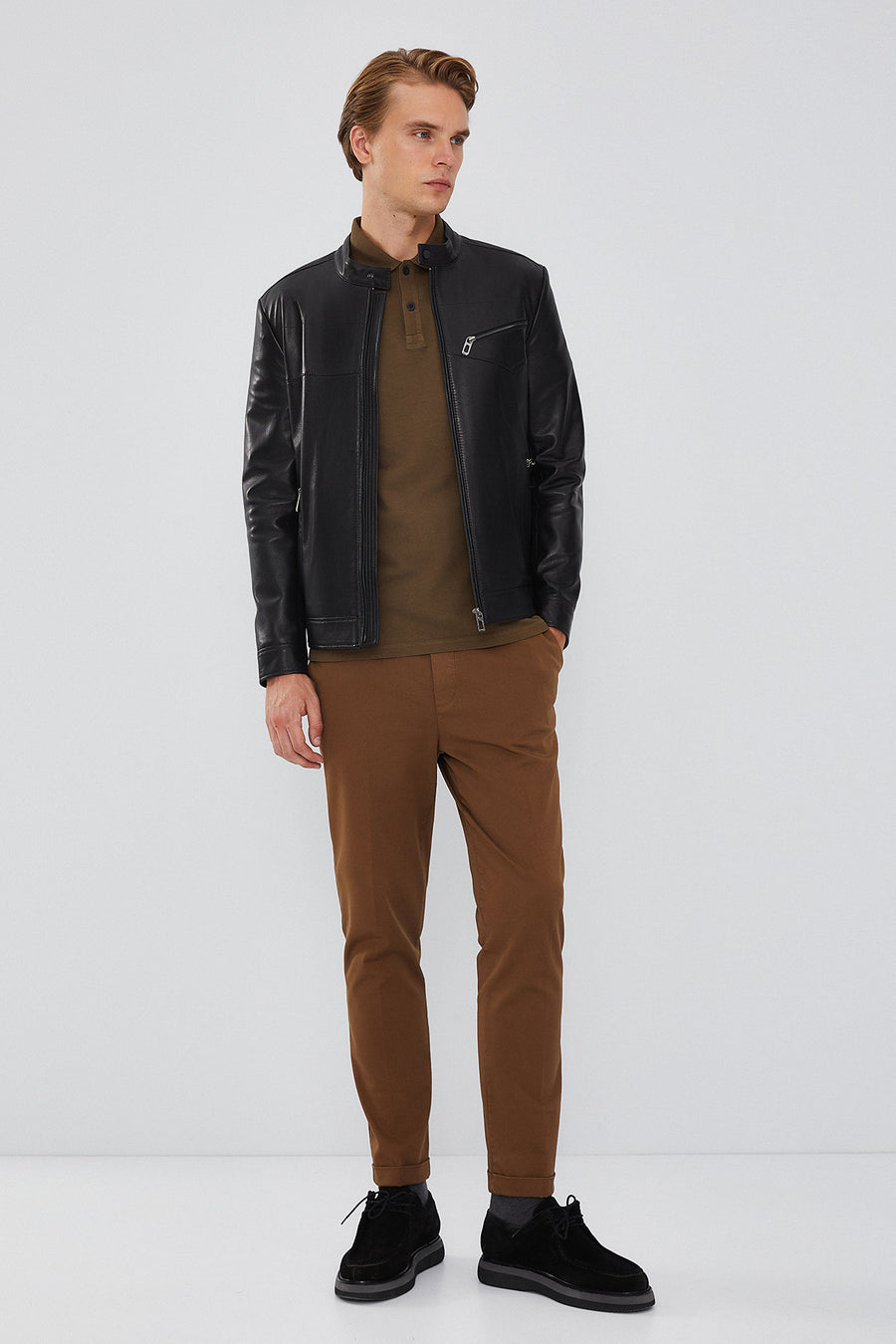Casemiro Men's Black Leather Jacket