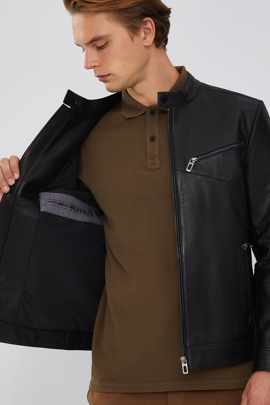 Casemiro Men's Black Leather Jacket