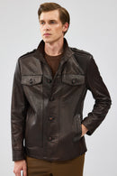 Alvarez Erkek Kahverengi Deri Ceket | Derimod