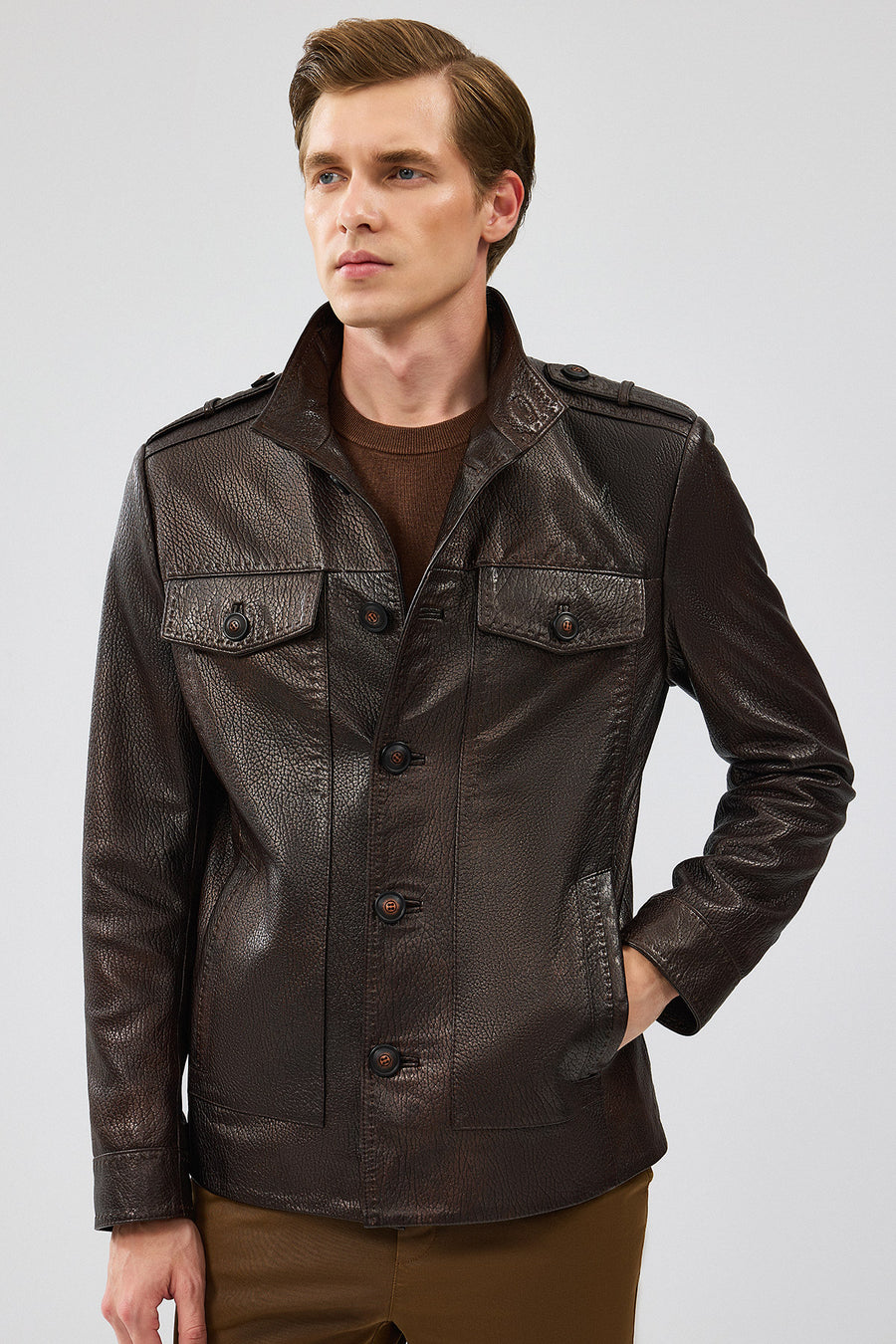 Alvarez Men's Brown Leather Jacket