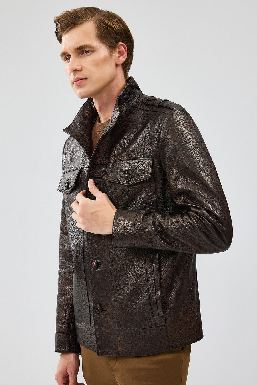 Alvarez Men's Brown Leather Jacket