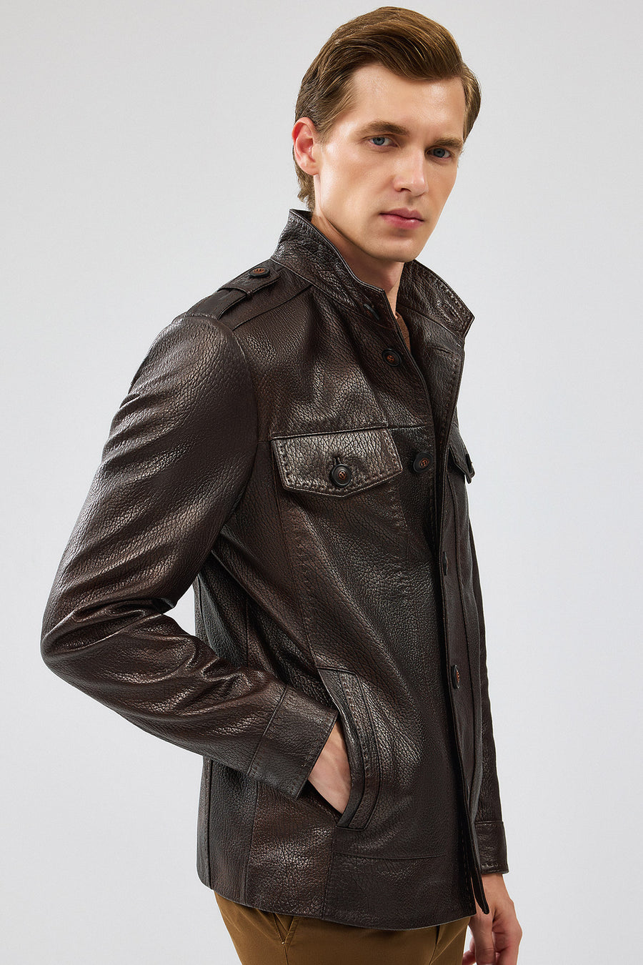 Alvarez Men's Brown Leather Jacket