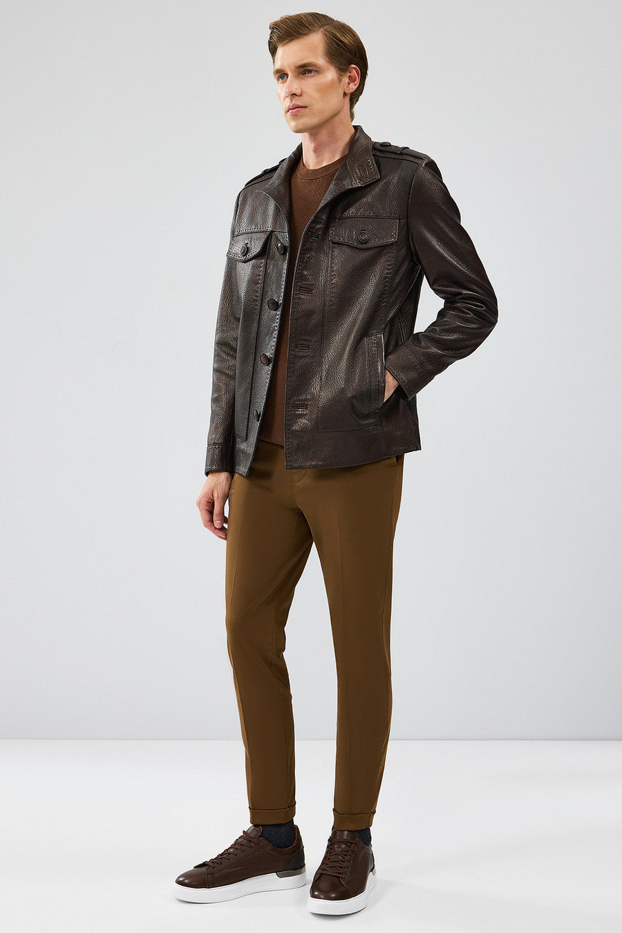 Alvarez Men's Brown Leather Jacket