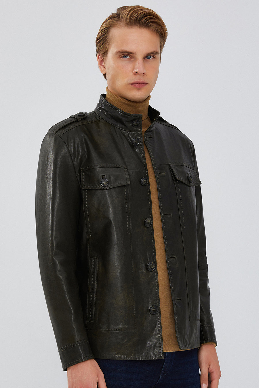Alvarez Men's Green Vintage Leather Jacket
