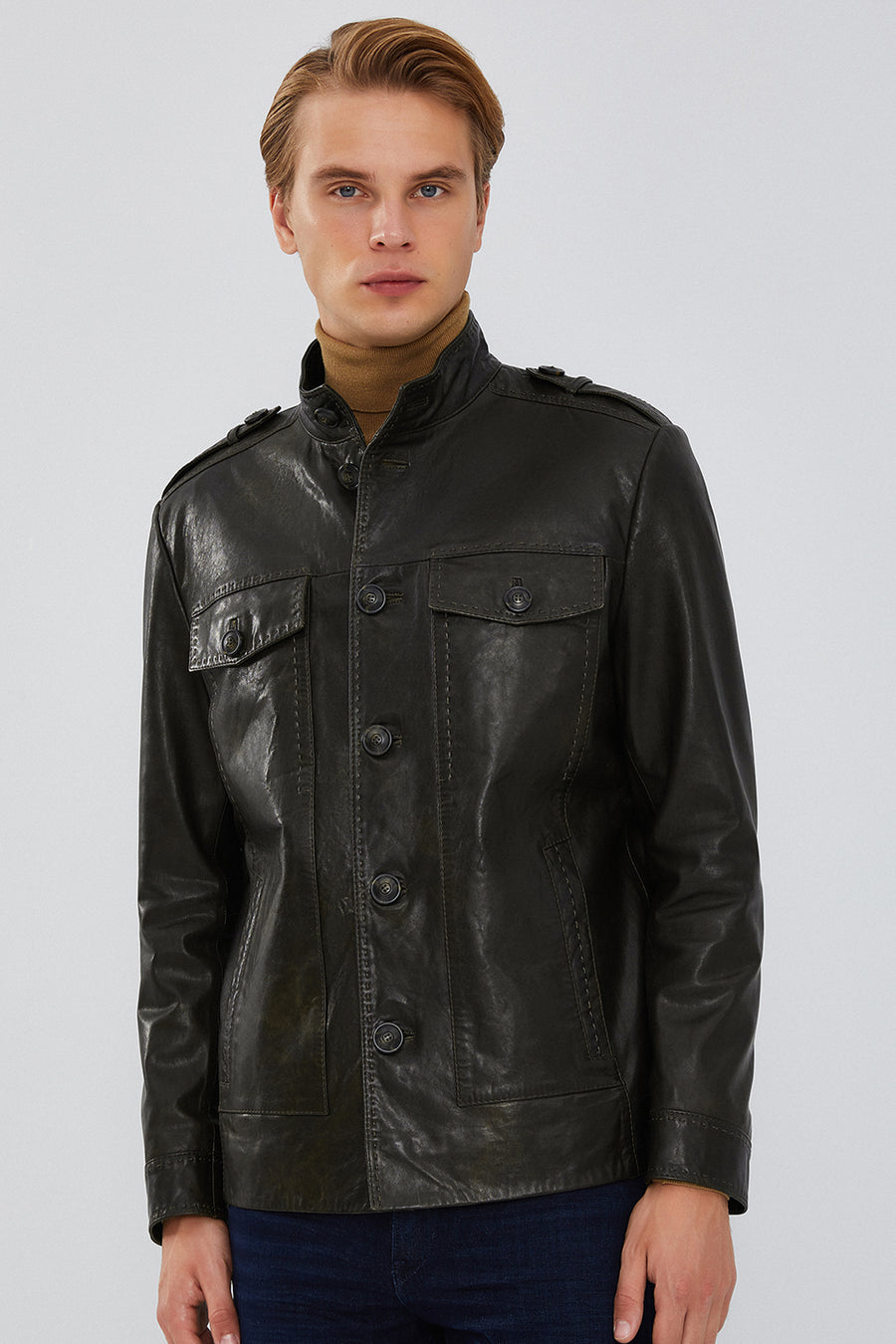 Alvarez Men's Green Vintage Leather Jacket