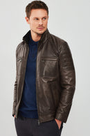 Rodri Men's Mink Leather Jacket | Derimod