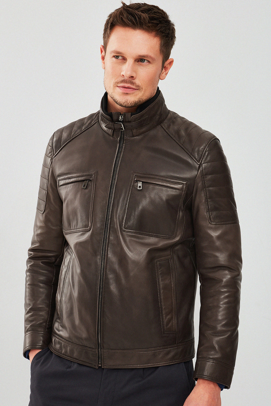 Rodri Men's Mink Leather Jacket