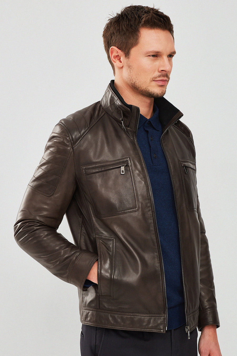 Rodri Men's Mink Leather Jacket