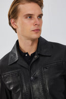 Oblak Erkek Siyah Blazer Deri Ceket | Derimod