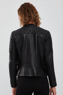 April Kadın Siyah Kısa Spor Deri Ceket | Derimod