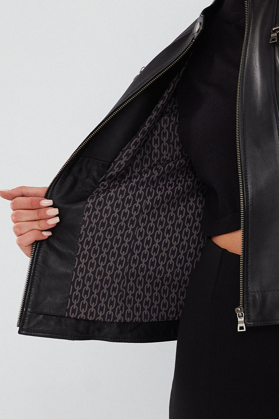 Marlyn Women's Black Short Leather Jacket