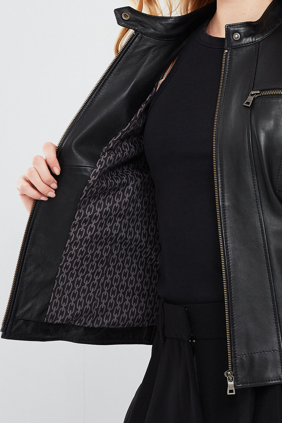 Marlyn Women's Black Short Leather Jacket