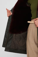 Celine Kadın Yeşil Kapüşonlu Kürklü Parka | Derimod