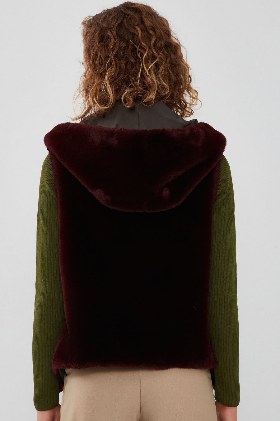 Celine Kadın Yeşil Kapüşonlu Kürklü Parka