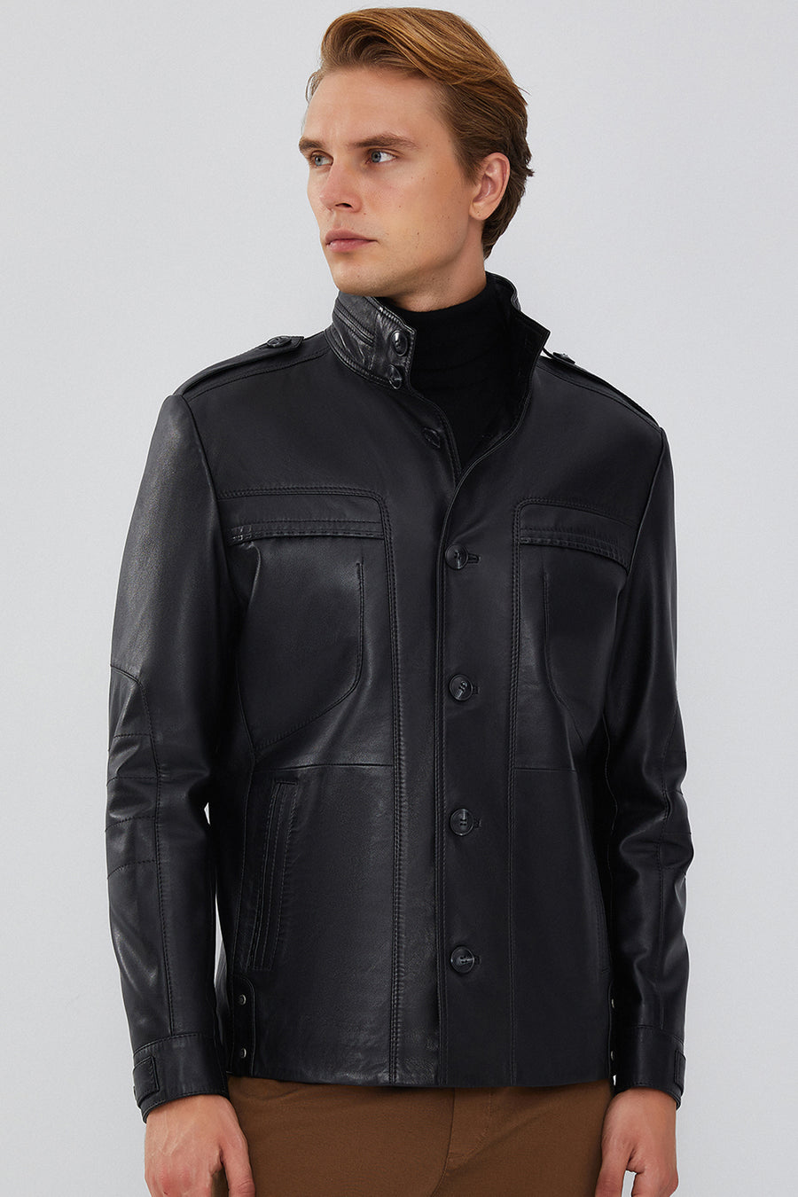 Pascal Erkek Siyah Spor Blazer Deri Ceket 23WGE65021M | Derimod
