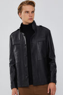 Pascal Erkek Siyah Spor Blazer Deri Ceket | Derimod