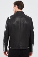 Racer Men's Sports Slim-Fit Leather Jacket | Derimod